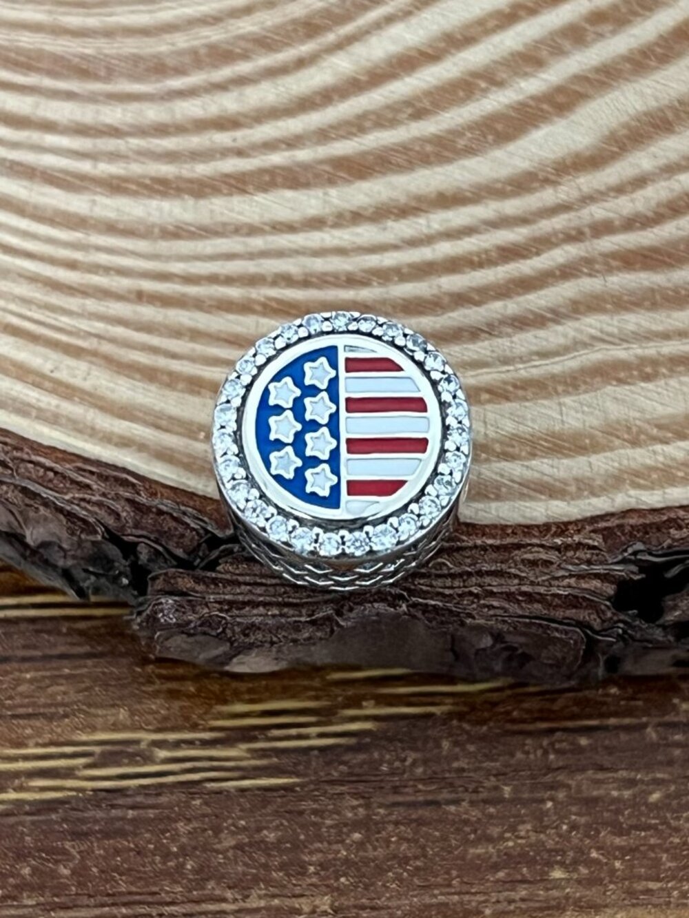 Pandora US America Flag Exclusive Bead Charm S925 Silver Charm